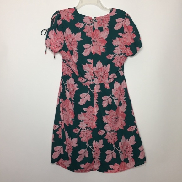 J. Crew Mercantile Floral Tie Sleeve Dress Green 4 - Picture 3 of 8